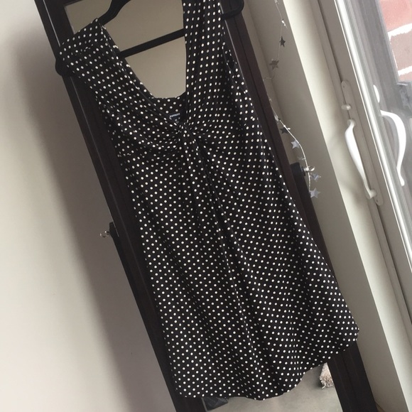 Express Dresses & Skirts - Black and Off White Express Polka Dot Dress